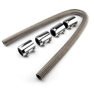 Universal 48" Stainless Steel Radiator Flexible Coolant Water Hose with Kit