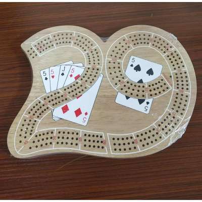 Customized wholesale wooden cribbage board and cribbage pegs